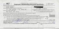 TYSON, MIKE SIGNED W-4 IRS FORM (1986-AS CHAMPION)