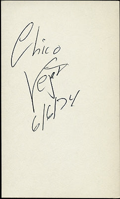 VEJAR, CHICO SIGNED INDEX CARD