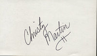 MARTIN, CHRISTY SIGNED INDEX CARD