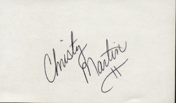 MARTIN, CHRISTY SIGNED INDEX CARD