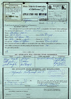 MOORE, ARCHIE SIGNED LICENSE APPLICATION (1959)