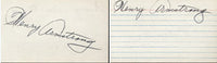 ARMSTRONG, HENRY TWICE SIGNED INDEX CARD (FRONT & BACK)