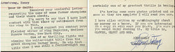 ARMSTRONG, HENRY SIGNED INDEX CARD LETTER