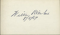 RITCHIE, WILLIE SIGNED INDEX CARD