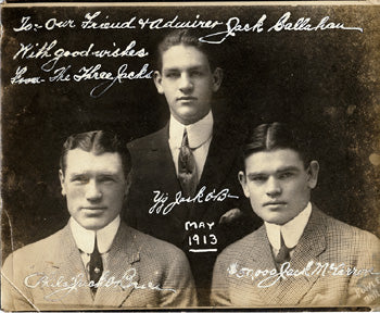 O'BRIEN, PHILADELPHIA JACK & YOUNG JACK O'BRIEN & JACK MCCARRON SIGNED PHOTO