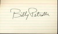 PETROLLE, BILLY SIGNED INDEX CARD