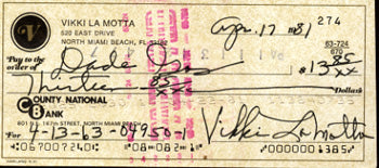 LAMOTTA, VICKI SIGNED CHECK