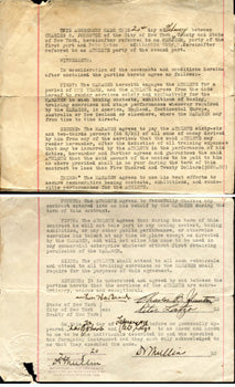 LATZO, PETE & CHARLES JOHNSTON SIGNED CONTRACT