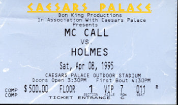 HOLMES, LARRY-OLIVER MCCALL ON SITE STUBLESS TICKET (1995)