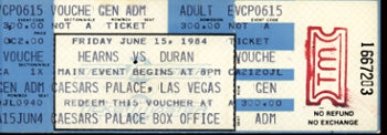 HEARNS, TOMMY-ROBERTO DURAN FULL TICKET (1984)