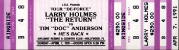 HOLMES, LARRY-TIM "DOC" ANDERSON FULL TICKET (1991)