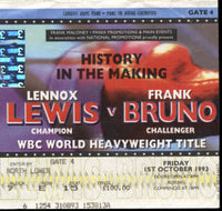 LEWIS, LENNOX-FRANK BRUNO STUBLESS TICKET (1993)