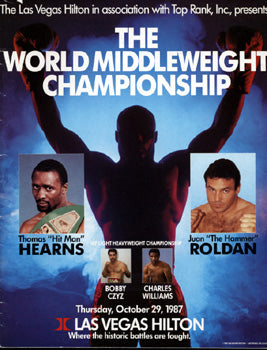 HEARNS, TOMMY-JUAN ROLDAN OFFICIAL PROGRAM (1987)