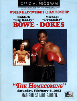 BOWE, RIDDICK-MICHAEL DOKES OFFICIAL PROGRAM (1993)