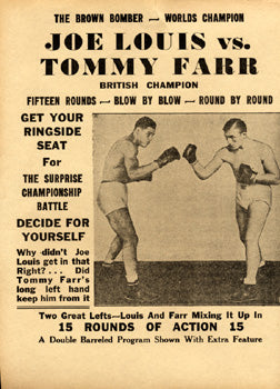 LOUIS, JOE-TOMMY FARR FIGHT FILM BROADSIDE (1937)