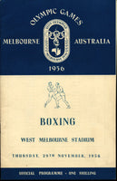 OLYMPICS GAME BOXING PROGRAM (1956-WITH BOUT SHEET)