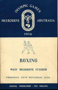OLYMPICS GAME BOXING PROGRAM (1956-WITH BOUT SHEET)