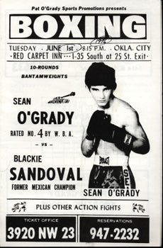 O'GRADY, SEAN-RICHIE SANDOVAL OFFICIAL PROGRAM (1976)