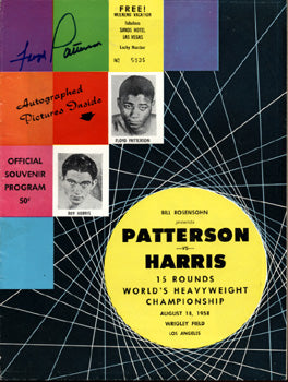 PATTERSON, FLOYD-ROY HARRIS OFFICIAL PROGRAM (1958-SIGNED BY PATTERSON