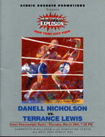 NICHOLSON, DANELL-TERRANCE LEWIS OFFICIAL PROGRAM & NYS COMMISSION PASS (2000)