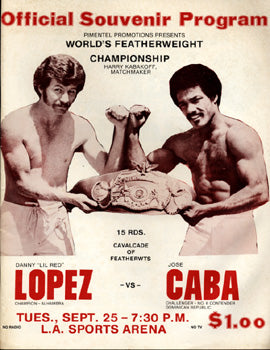 SANCHEZ, SALVADOR-RICHARD ROZELLE & DANNY "LITTLE RED" LOPEZ-JOSE CABA OFFICIAL PROGRAM (1979)