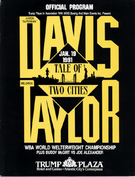 TAYLOR, MELDRICK-AARON DAVIS OFFICIAL PROGRAM (WITH BOUT SHEET-1991)