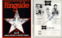 COETZEE, GERRIE-PINKLON THOMAS OFFICIAL PROGRAM (1983-SIGNED BY THOMAS)