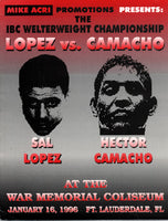 CAMACHO, HECTOR "MACHO"-SAL LOPEZ OFFICIAL PROGRAM (1996)