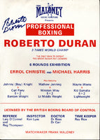 DURAN, ROBERTO SIGNED EXHIBITION BROADSIDE