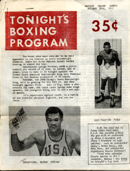 FOREMAN, GEORGE-LUIS PIRES SOUVENIR PROGRAM (1971)