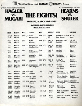 HAGLER, MARVIN-JOHN MUGABI ON SITE BROADSIDE (1986)