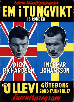 JOHANSSON, INGEMAR-DICK RICHARDSON OFFICIAL PROGRAM (1962)