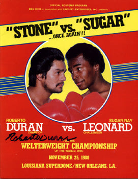 LEONARD, SUGAR RAY-ROBERTO DURAN II SIGNED OFFICIAL PROGRAM (1980-SIGNED BY DURAN)