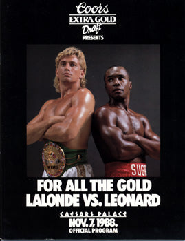 LEONARD, SUGAR RAY LEONARD-DONNY LALONDE OFFICIAL PROGRAM (1988)