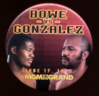 BOWE, RIDDICK-JORGE LUIS GONZALEZ SOUVENIR PIN (1995)