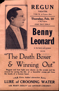 LEONARD, BENNY THEATRE BROADSIDE