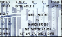MCCLINE, JAMEEL-SHANNON BIGGS STUBLESS TICKET (2002)
