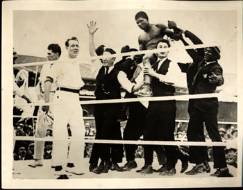 SIKI, BATTLING-GEORGES CARPENTIER WIRE PHOTO (1922-END OF FIGHT)