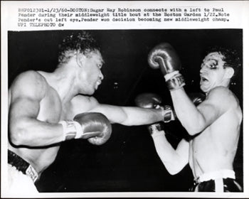 ROBINSON, SUGAR RAY-PAUL PENDER WIRE PHOTO (1960)