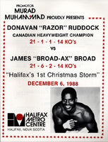 RUDDOCK, RAZOR-JAMES BROAD OFFICIAL PROGRAM (1988)