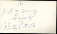 PETROLLE, BILLY SIGNED INDEX CARD