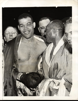 LOUIS, JOE-JERSEY JOE WALCOTT II WIRE PHOTO (1948)