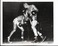 LOUIS, JOE-BOB FOXWORTH EXHIBITION WIRE PHOTO (1948)