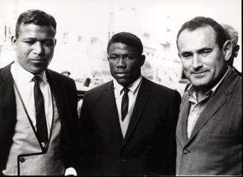 ROBINSON, SUGAR RAY-EMILE GRIFFITH-GIL CLANCY  ORIGINAL ANTIQUE PHOTO (FROM HIS SISTER'S COLLECTION)