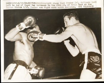 ROBINSON, SUGAR RAY-PAUL PENDER ORIGINAL WIRE PHOTO (1960)