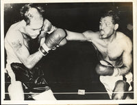 ROBINSON, SUGAR RAY ROBINSON-CARL "BOBO" OLSON ORIGINAL WIRE PHOTO (1955)