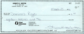 NORTON, KEN SIGNED CHECK