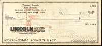 BASILIO, CARMEN SIGNED CHECK