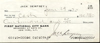 DEMPSEY, JACK SIGNED CHECK