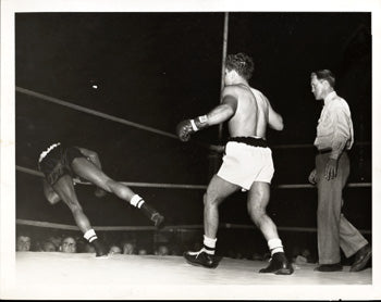 LAMOTTA, JAKE-KEN STRIBLING ORIGINAL WIRE PHOTO (1948)